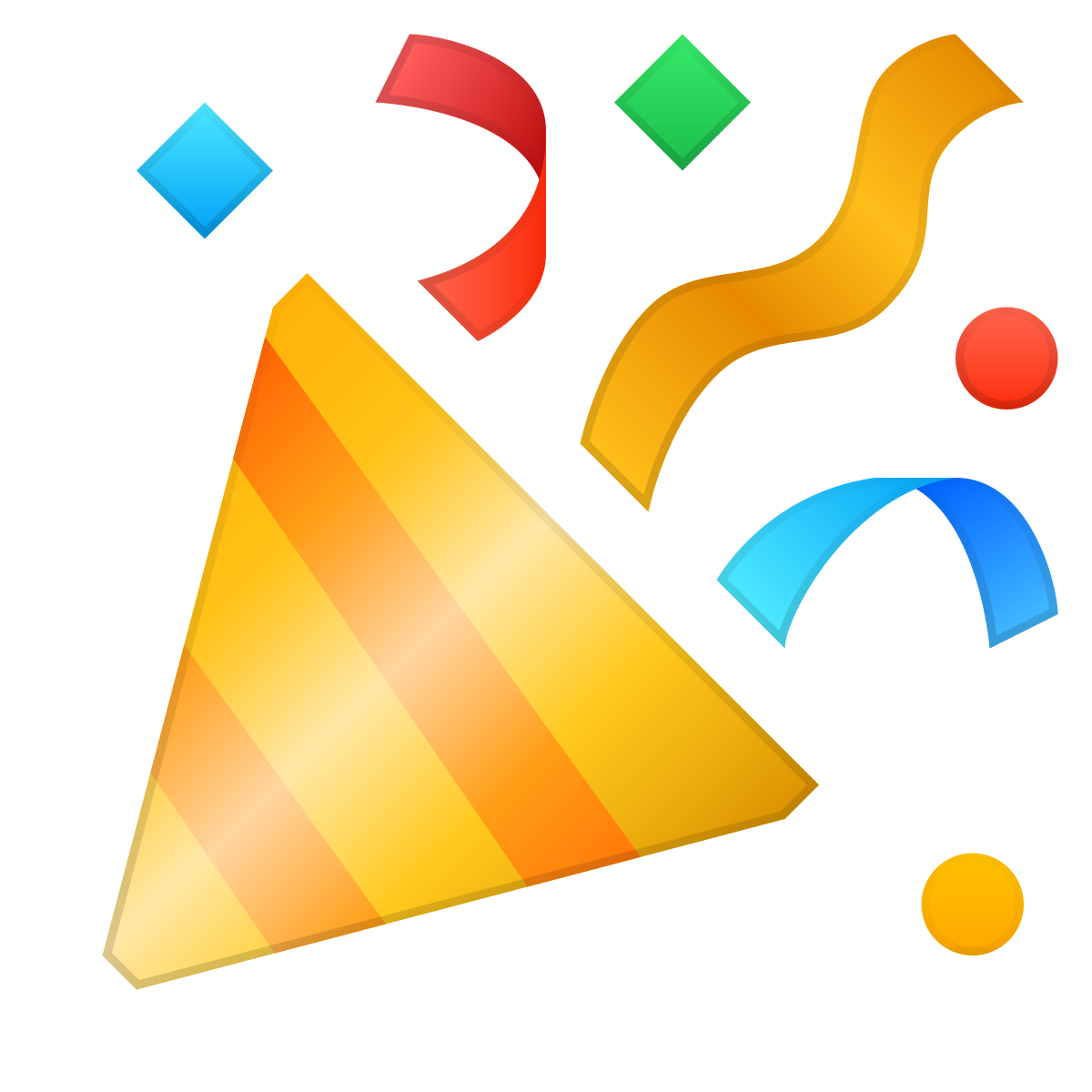 skeuomorphism style confetti icon
