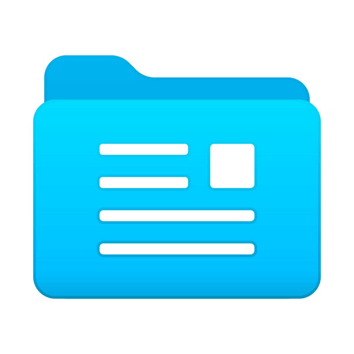 skeuomorphism style carpeta de documentos icon