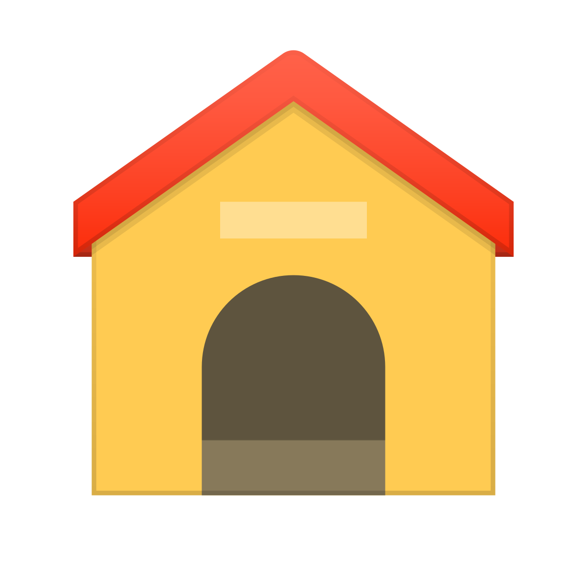 skeuomorphism style dog house icon
