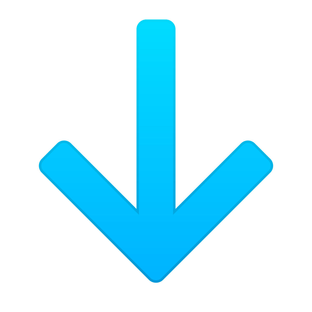 skeuomorphism style down icon