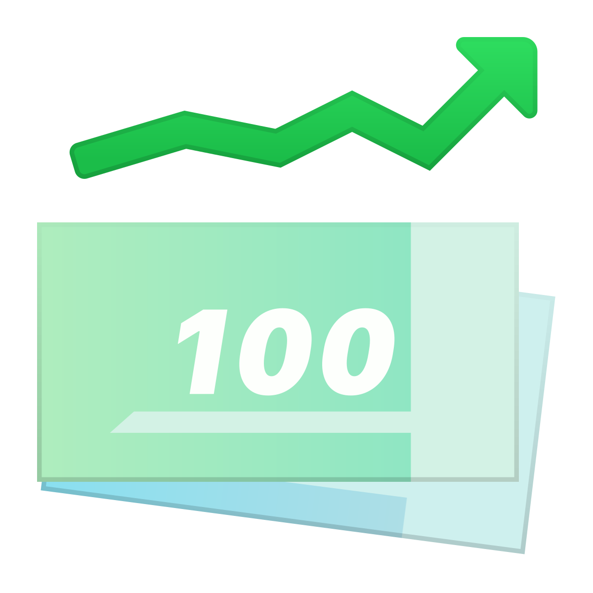 skeuomorphism style economic improvement icon