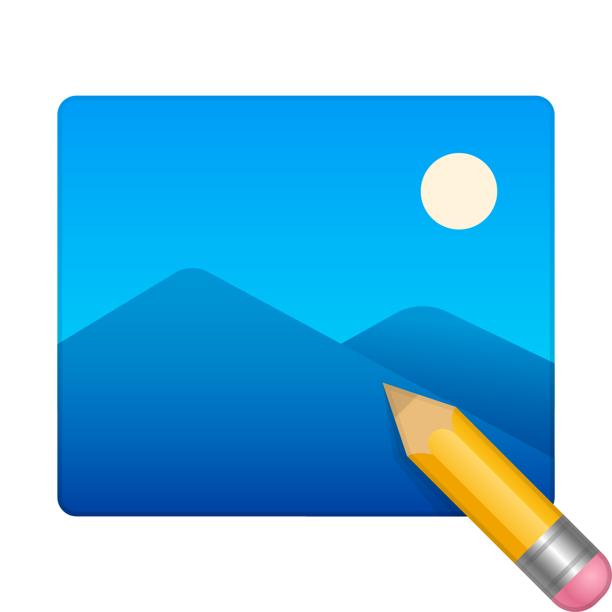 skeuomorphism style edit image icon