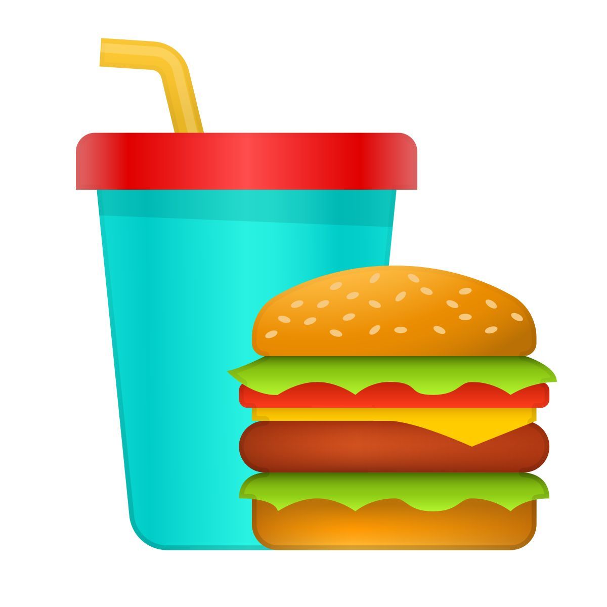 skeuomorphism style comida rápida icon