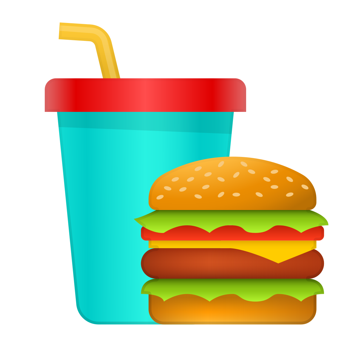skeuomorphism style fast food icon