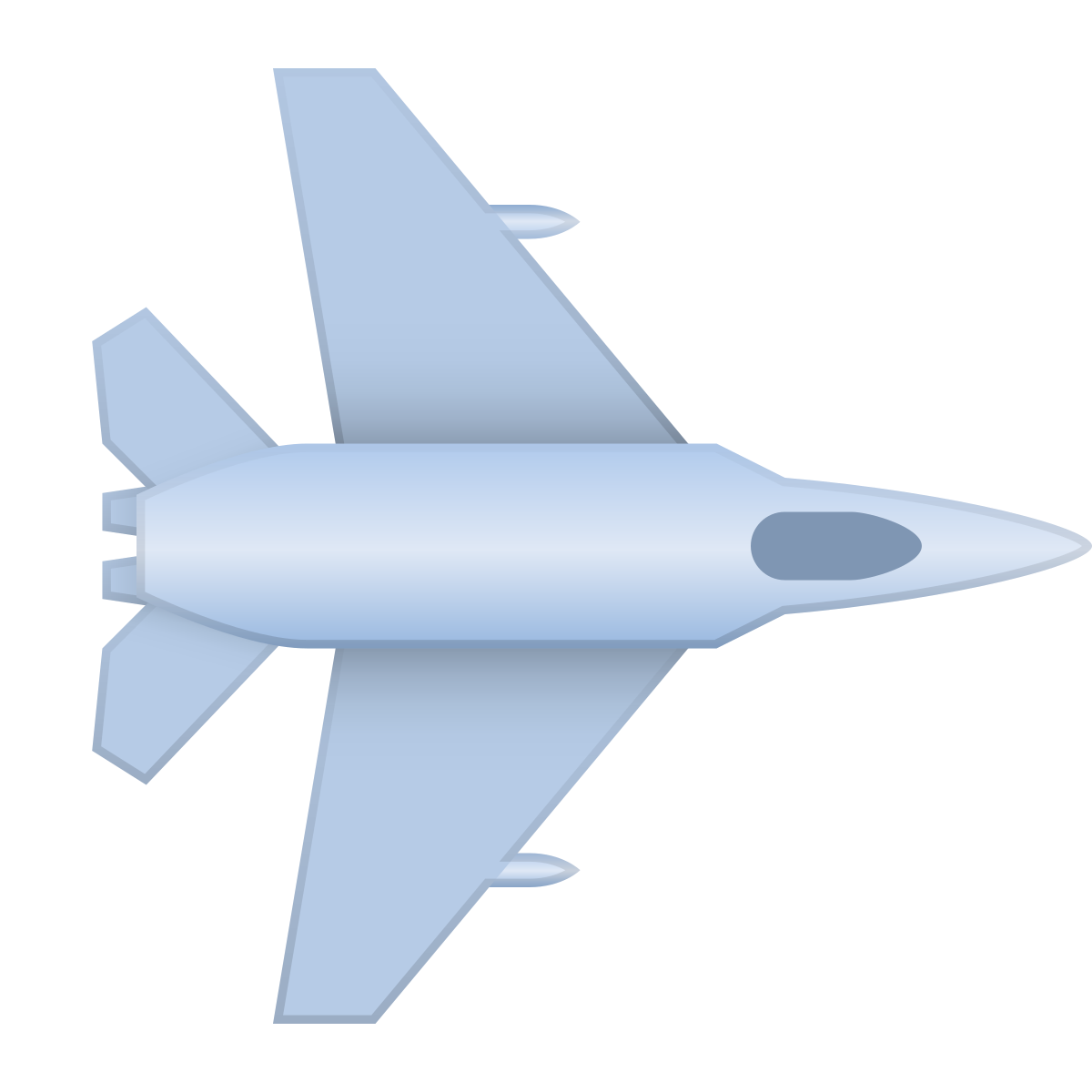 skeuomorphism style fighter jet icon