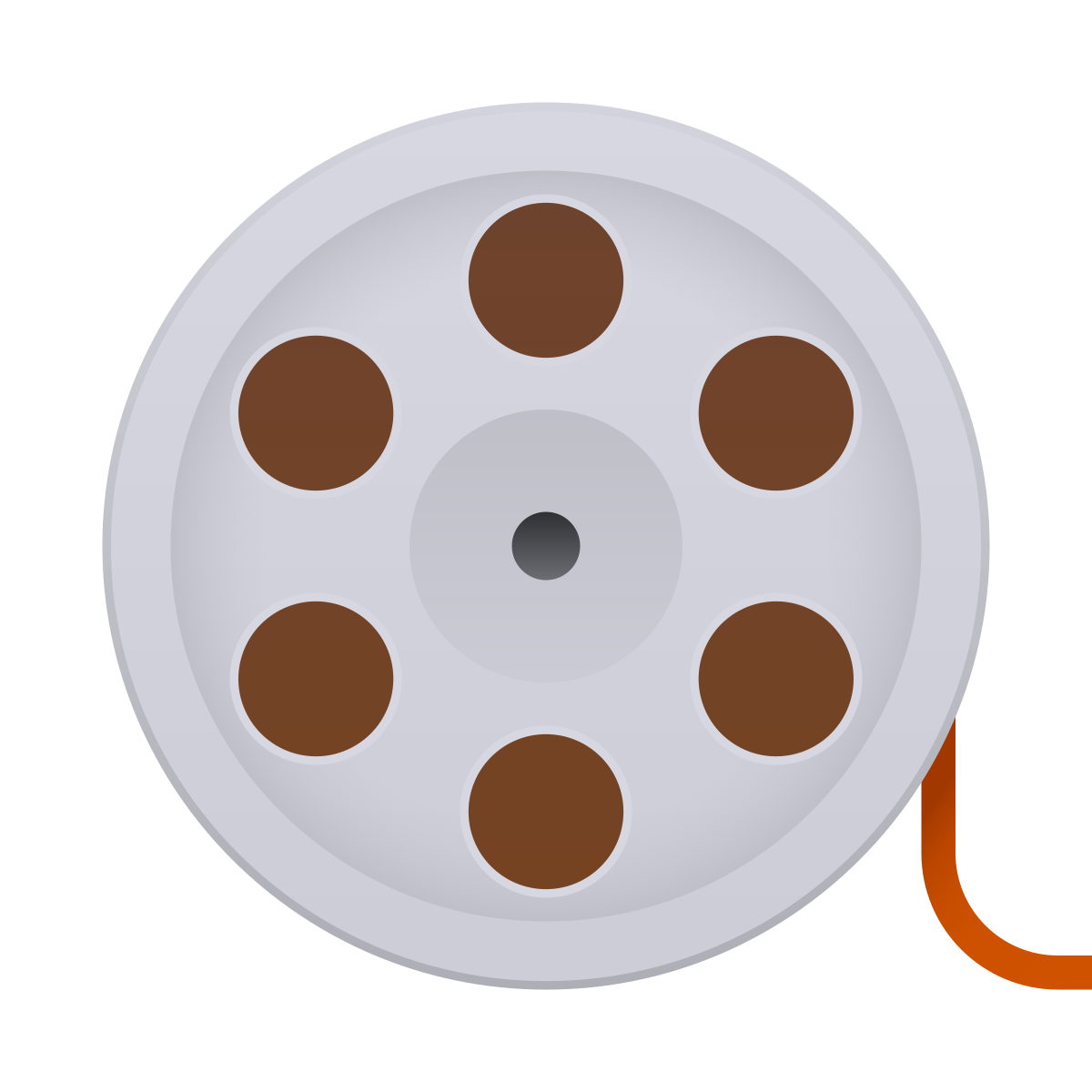 skeuomorphism style film reel icon