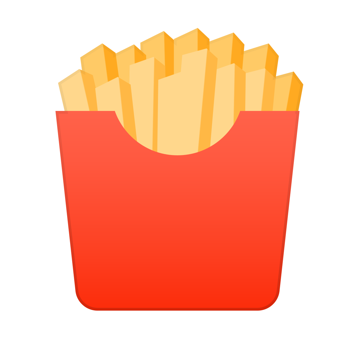 skeuomorphism style french fries icon