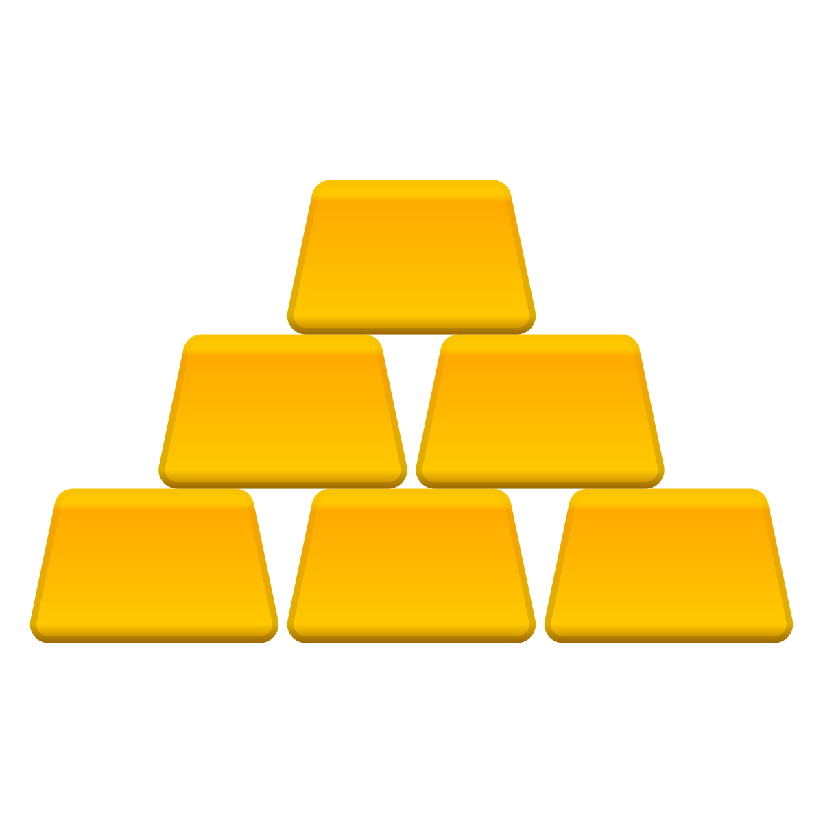 skeuomorphism style gold bars icon