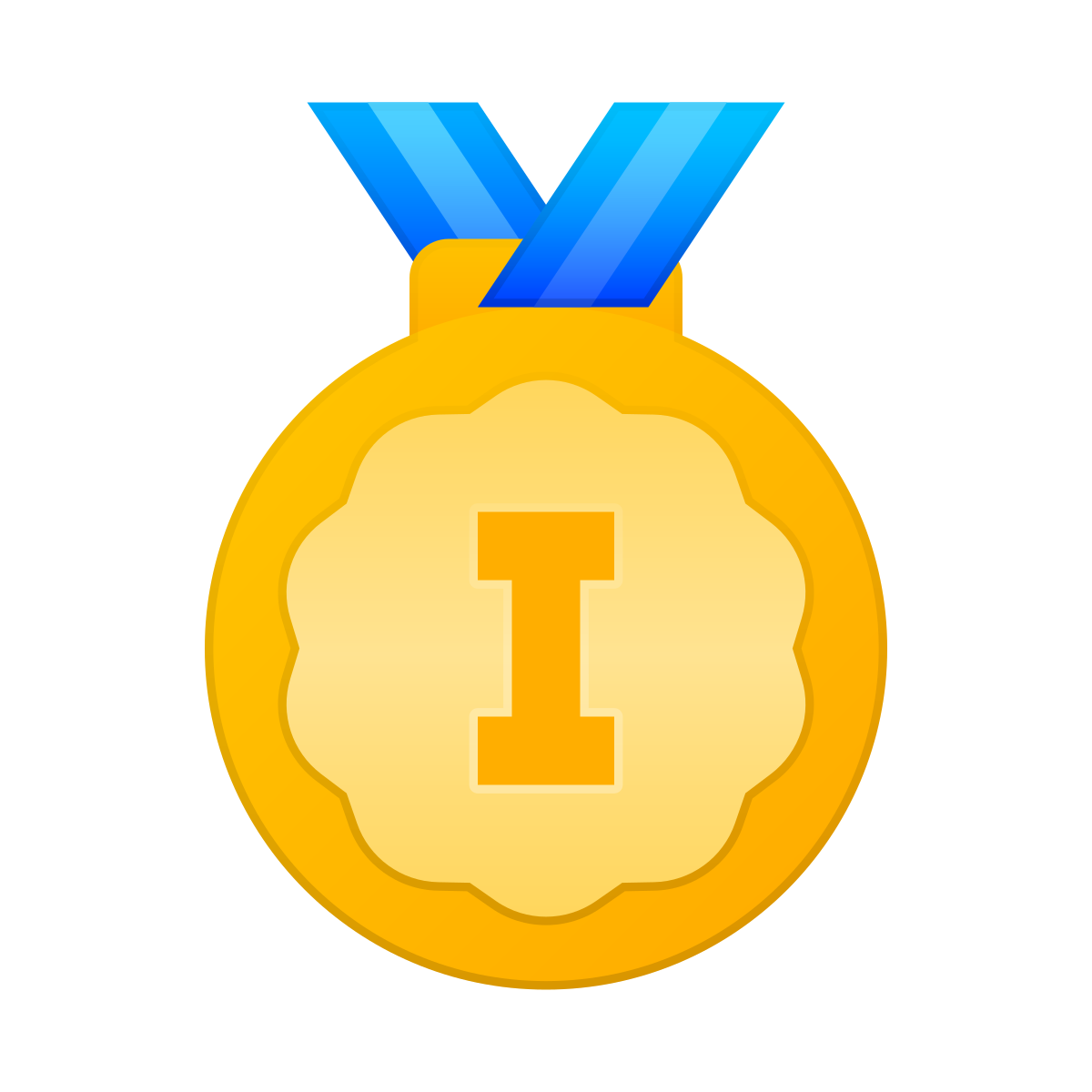skeuomorphism style gold medal icon
