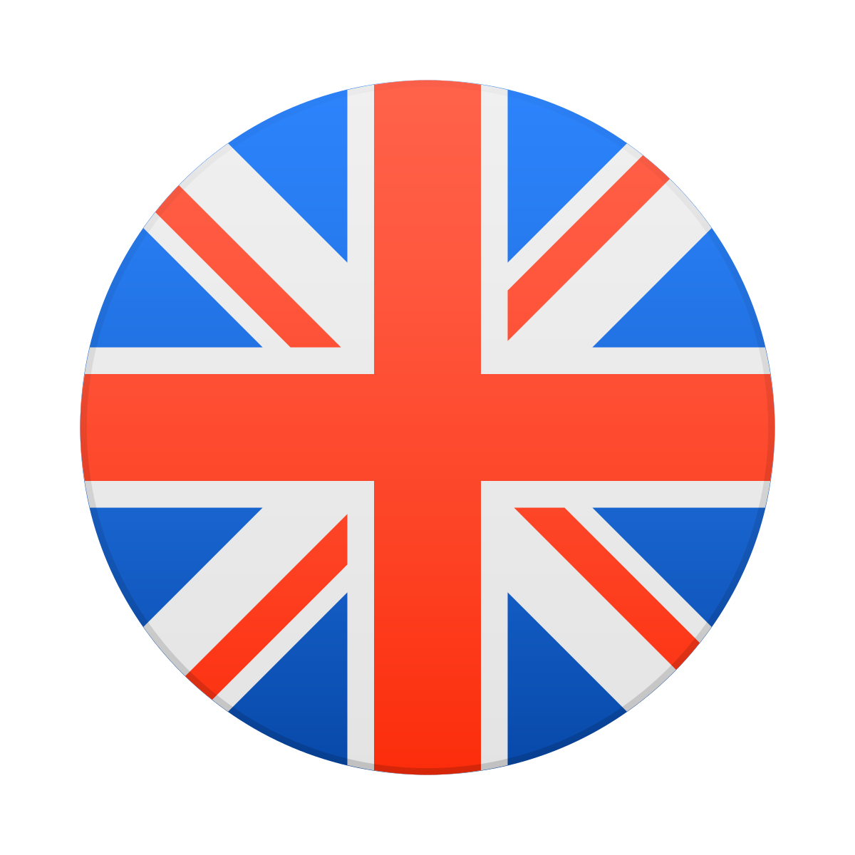 skeuomorphism style great britain circular icon