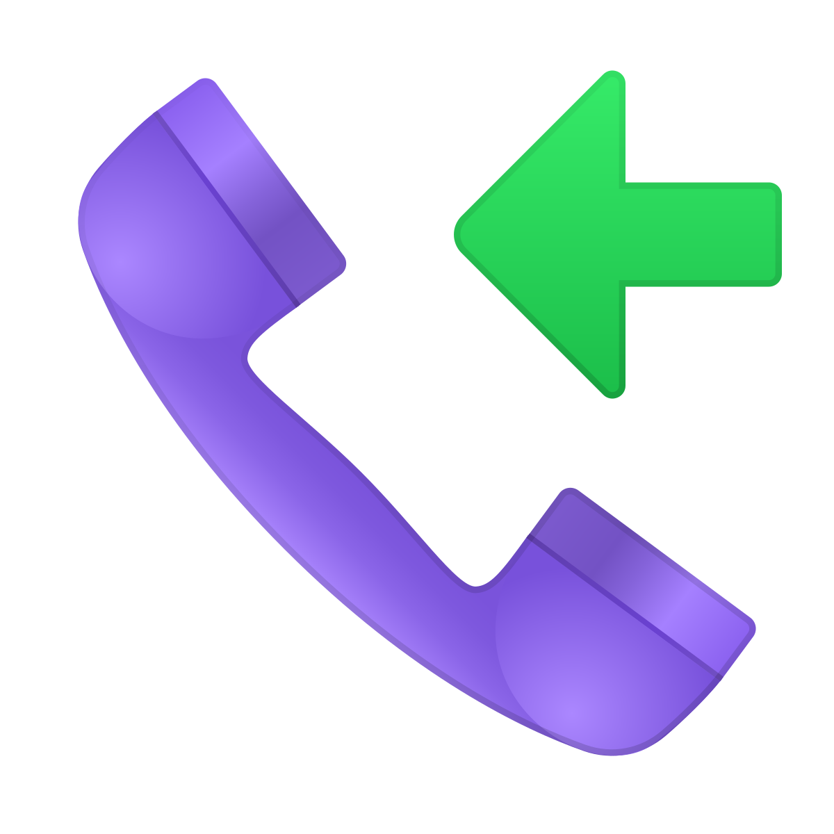 skeuomorphism style incoming call icon