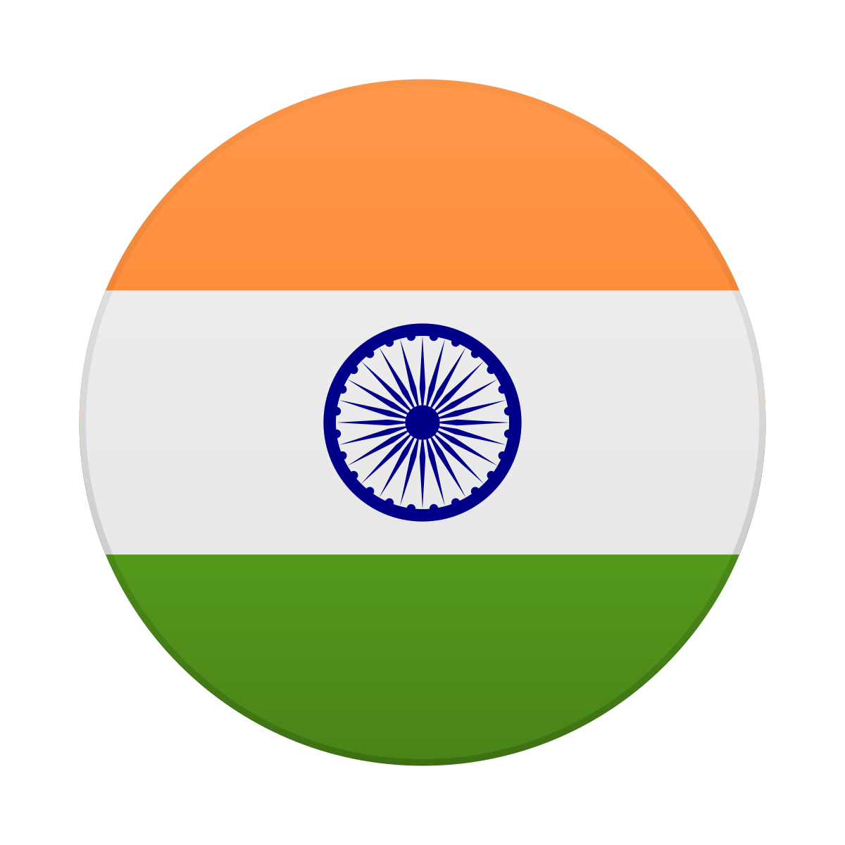 skeuomorphism style india circular icon