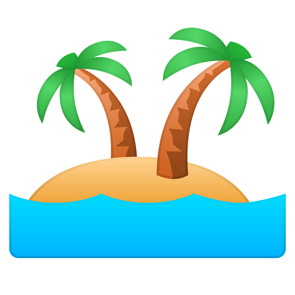 skeuomorphism style island on water icon
