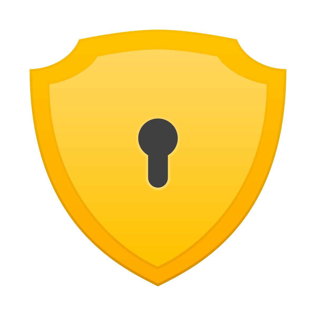 skeuomorphism style 열쇠 구멍 방패 icon