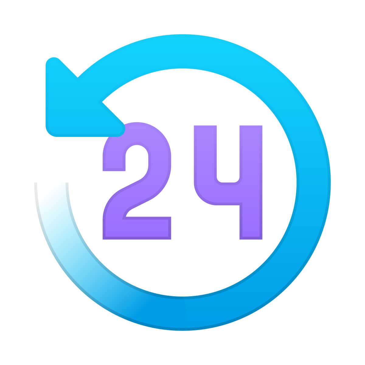 skeuomorphism style last 24 hours icon