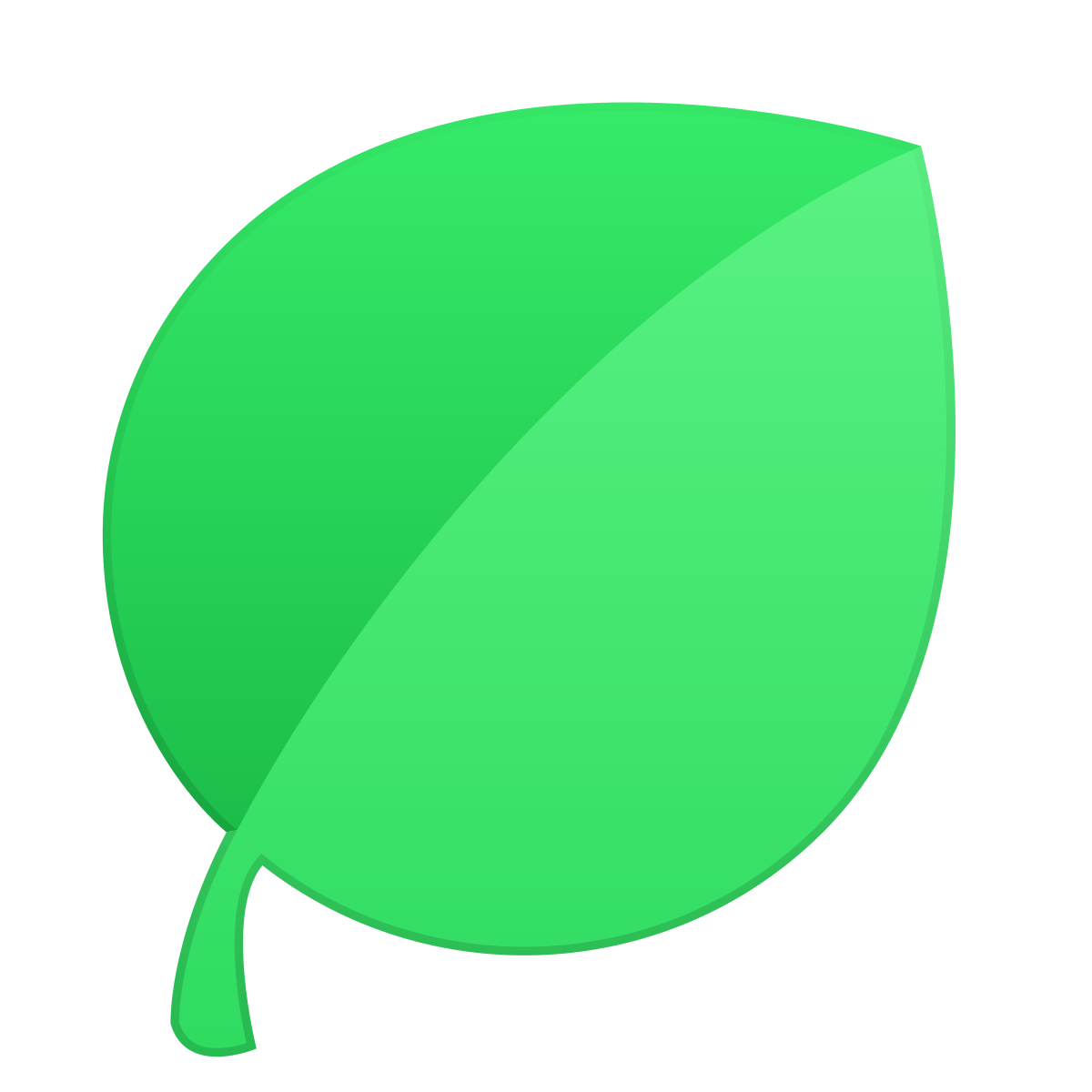 skeuomorphism style leaf icon