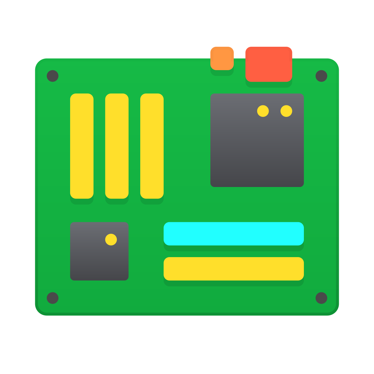 skeuomorphism style motherboard icon