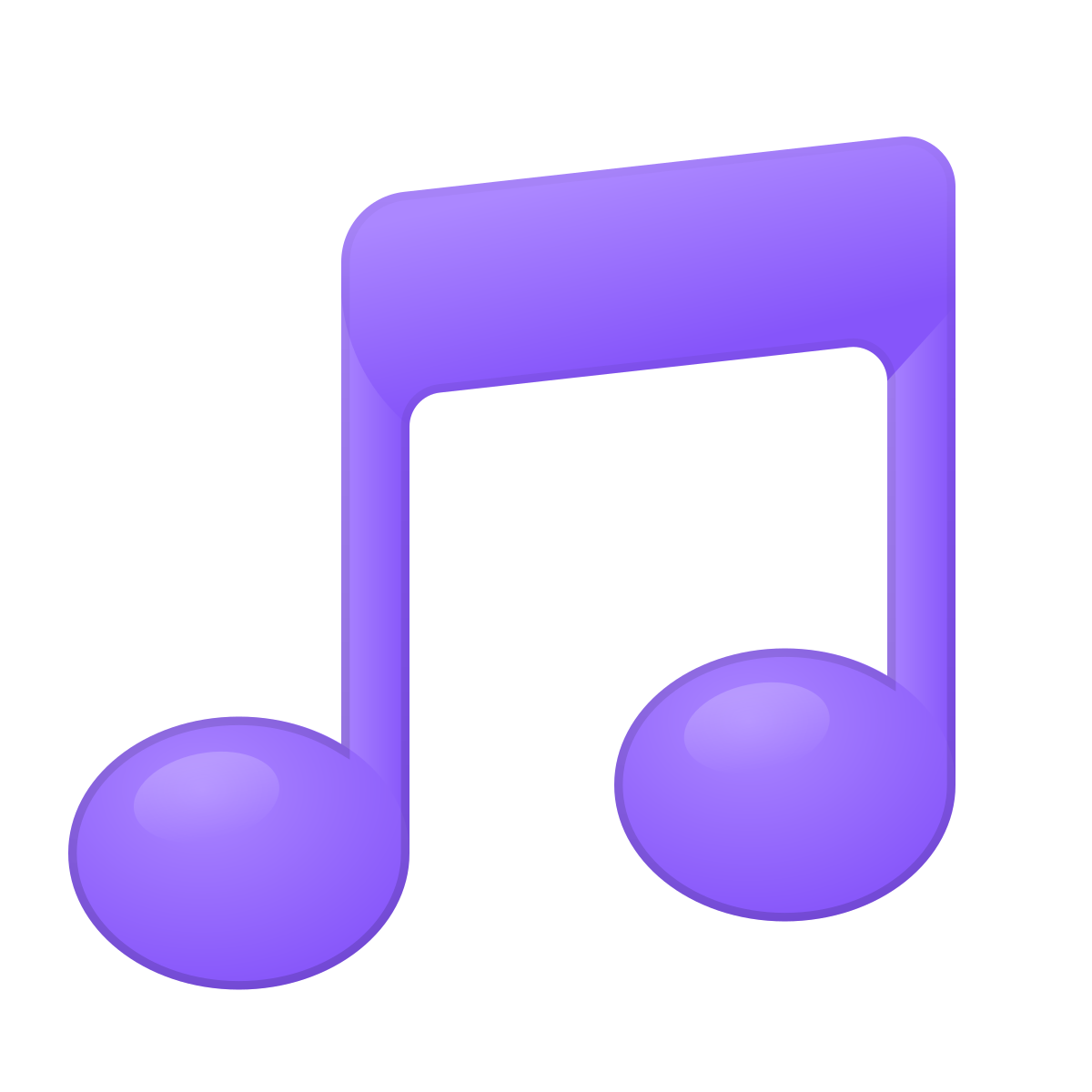 skeuomorphism style musical notes icon