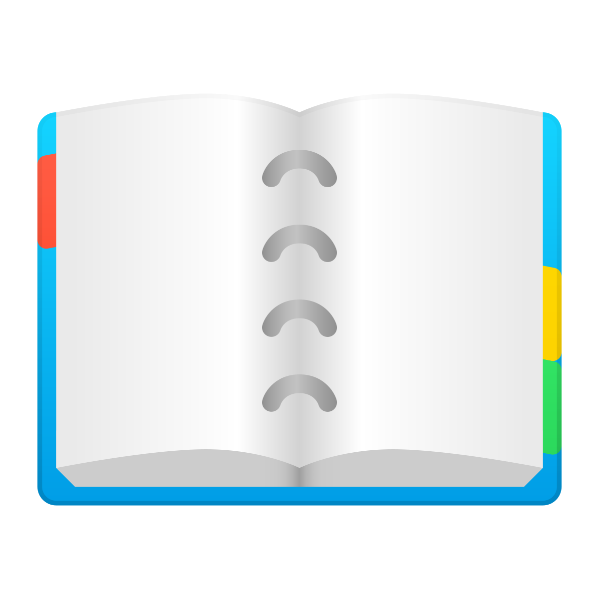 skeuomorphism style open copybook icon