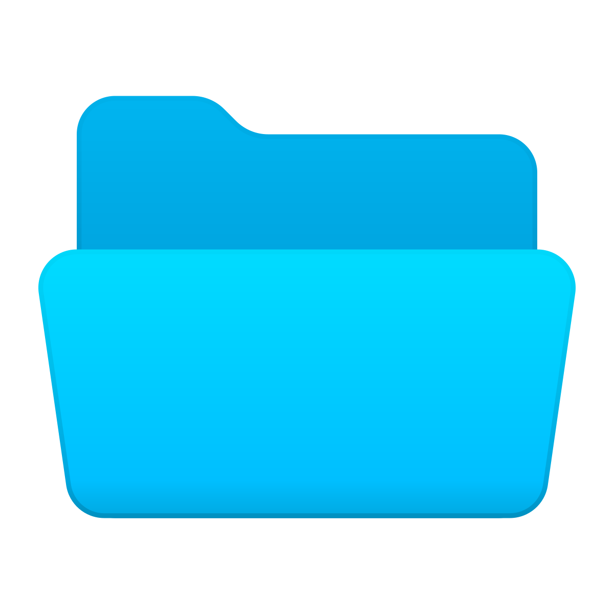 skeuomorphism style opened folder icon