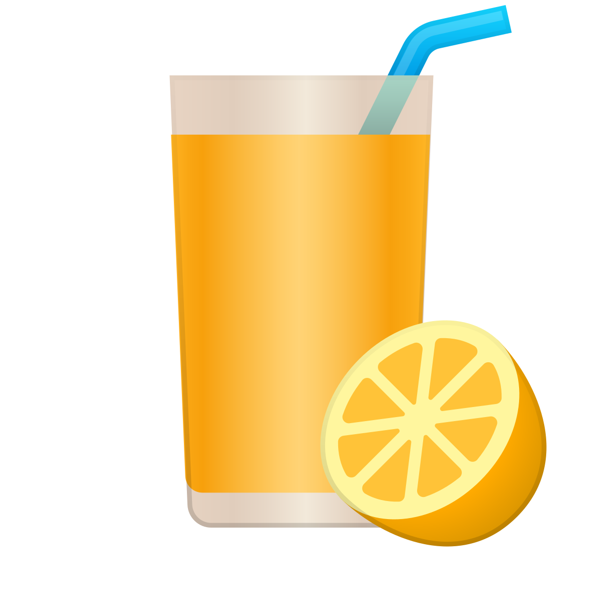 skeuomorphism style orange juice icon