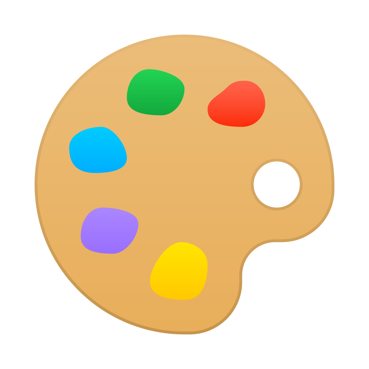 skeuomorphism style paint palette icon