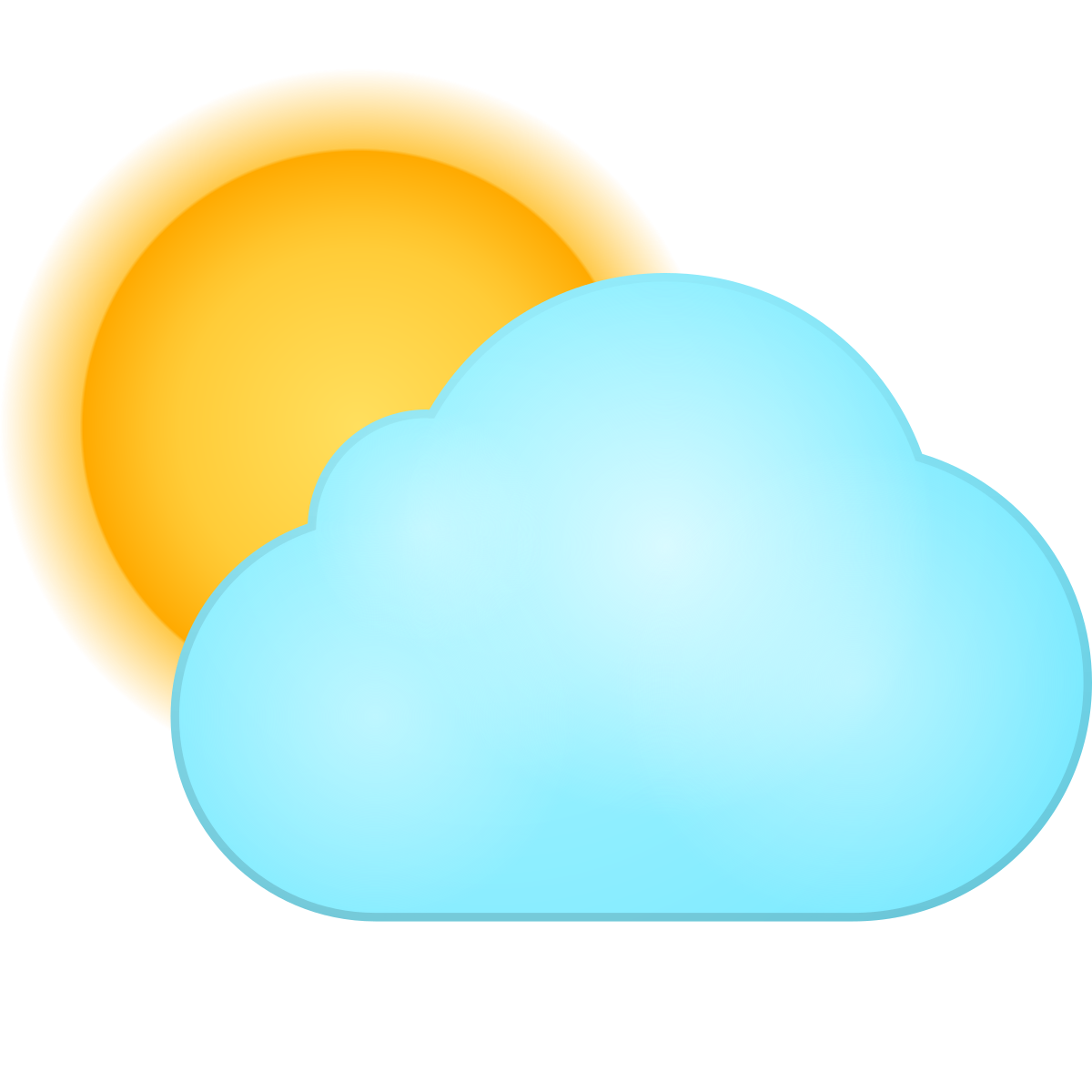 skeuomorphism style partly cloudy day icon