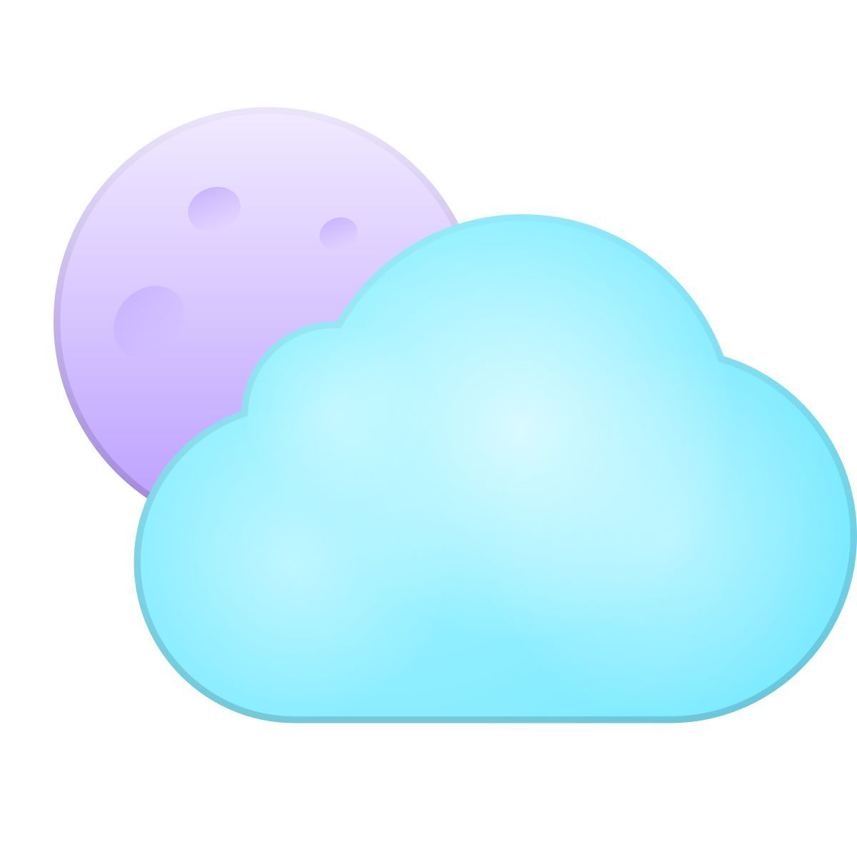 skeuomorphism style noche parcialmente nublada icon