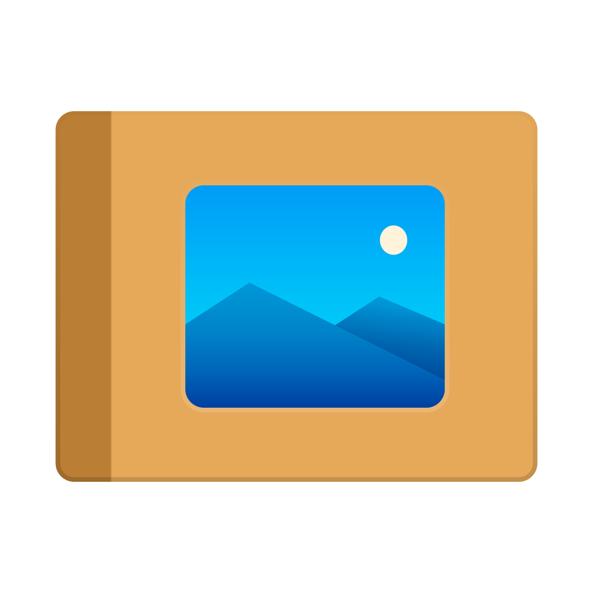 skeuomorphism style photo album icon