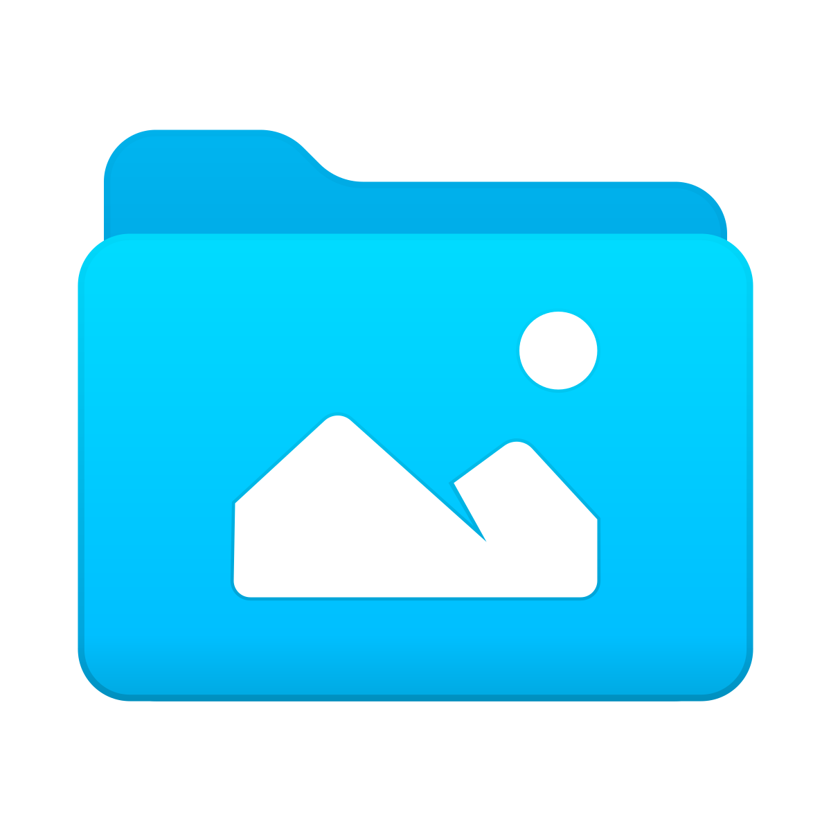 skeuomorphism style pictures folder icon