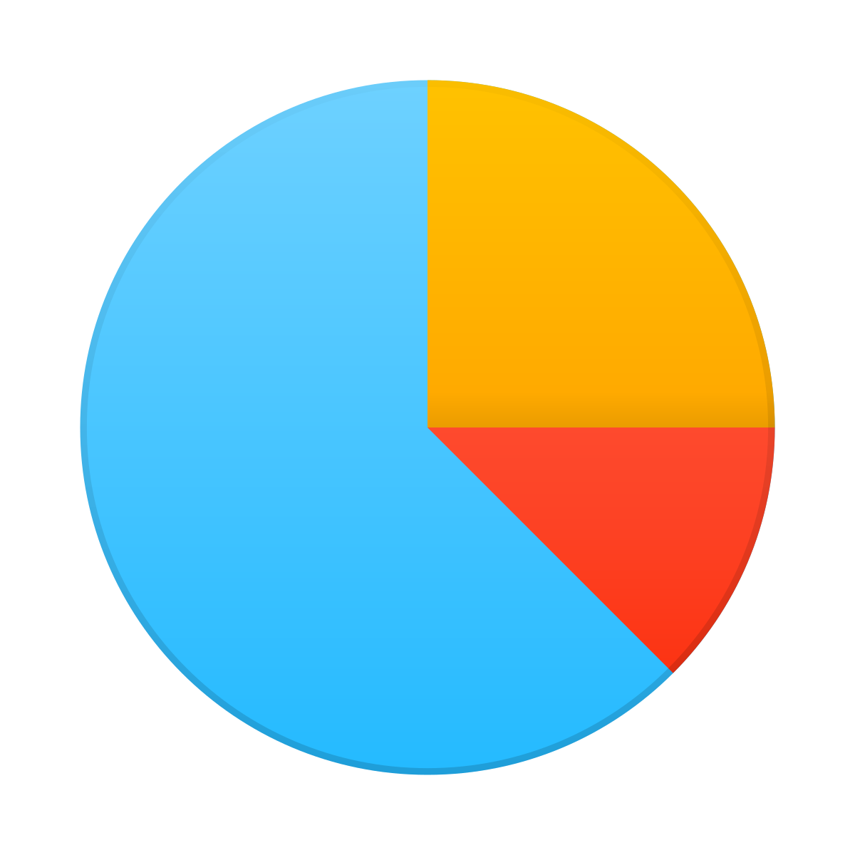 skeuomorphism style pie chart icon