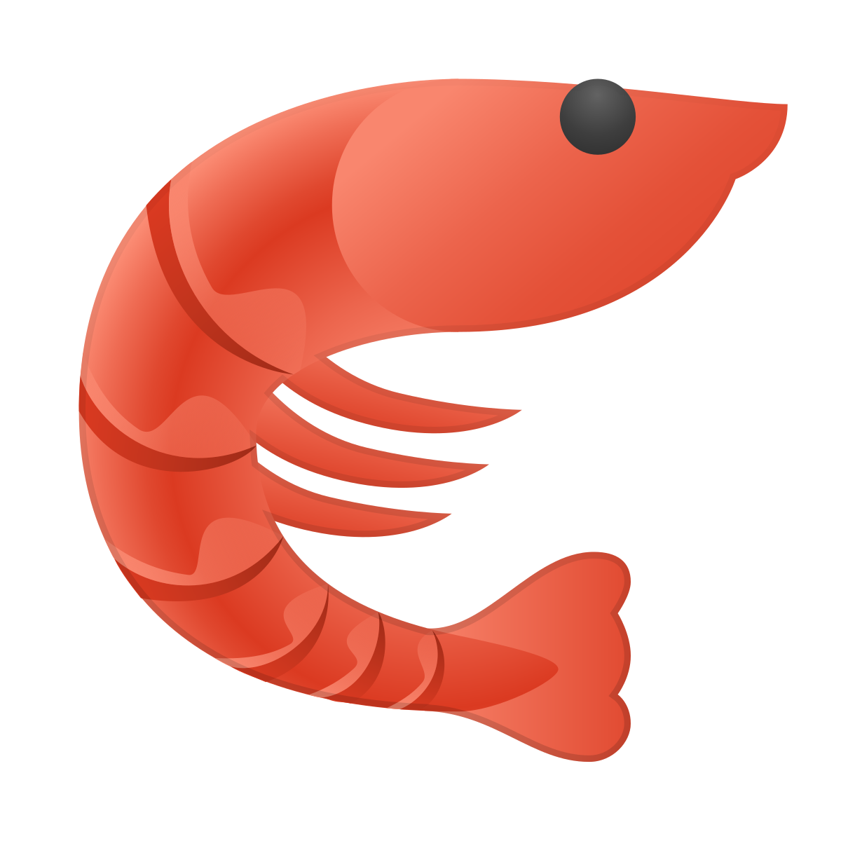 skeuomorphism style prawn icon