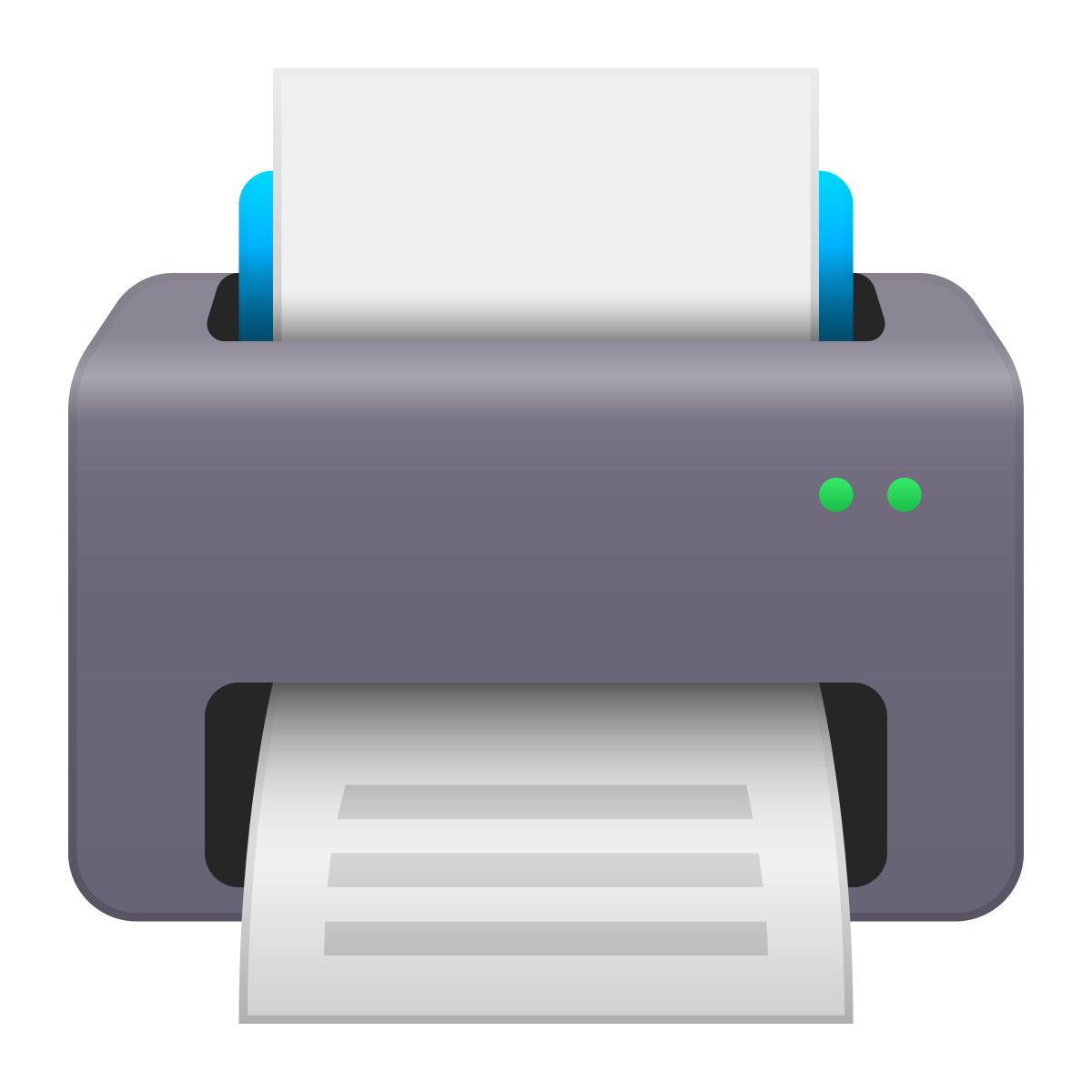 skeuomorphism style print icon