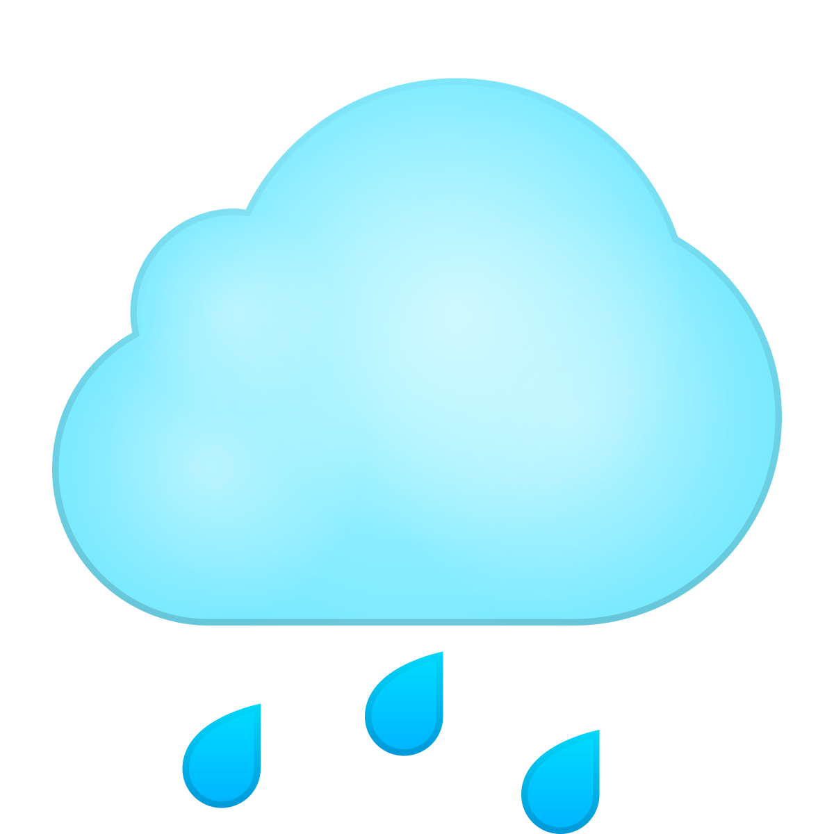 skeuomorphism style rain icon