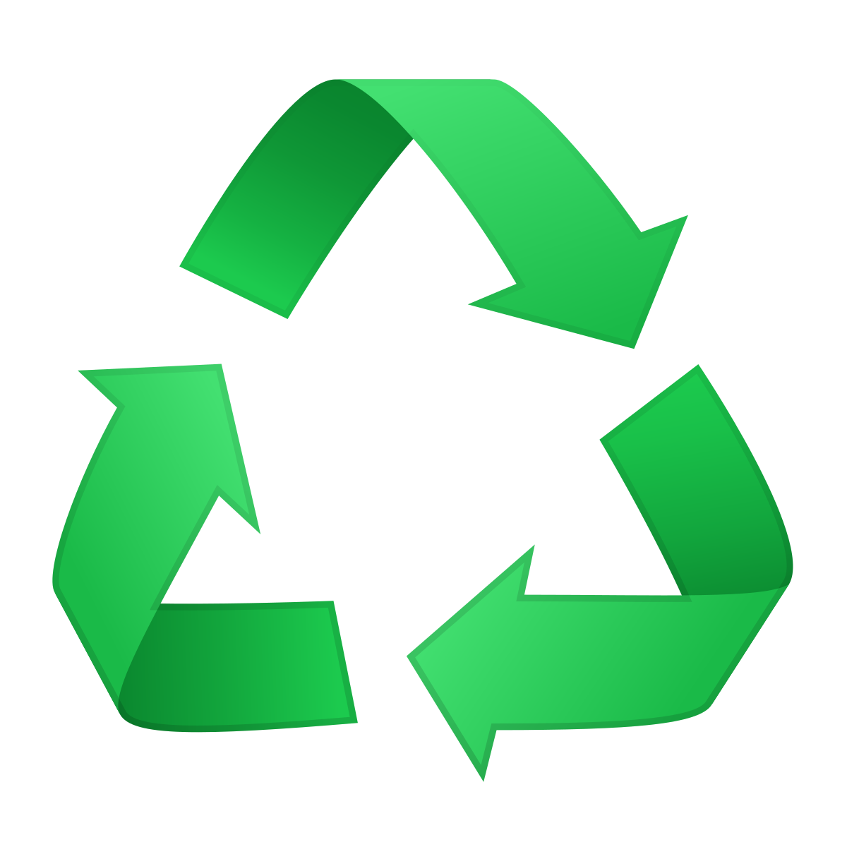 skeuomorphism style recycling icon
