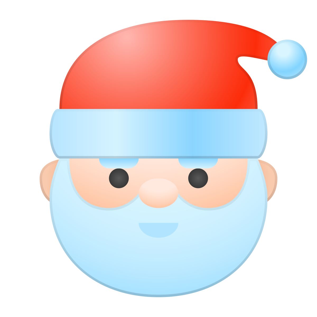 skeuomorphism style santa icon