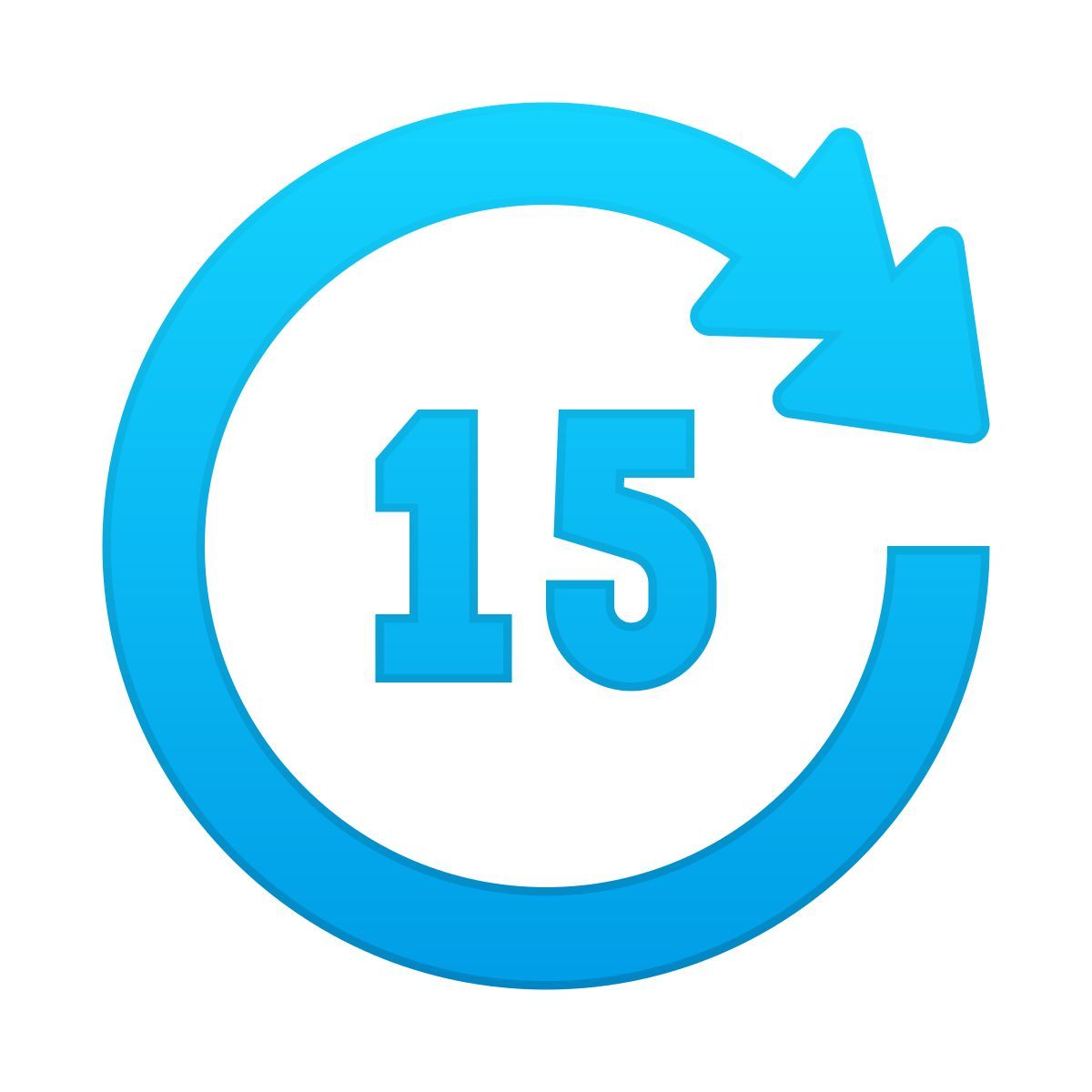 skeuomorphism style salta avanti 15 secondi icon