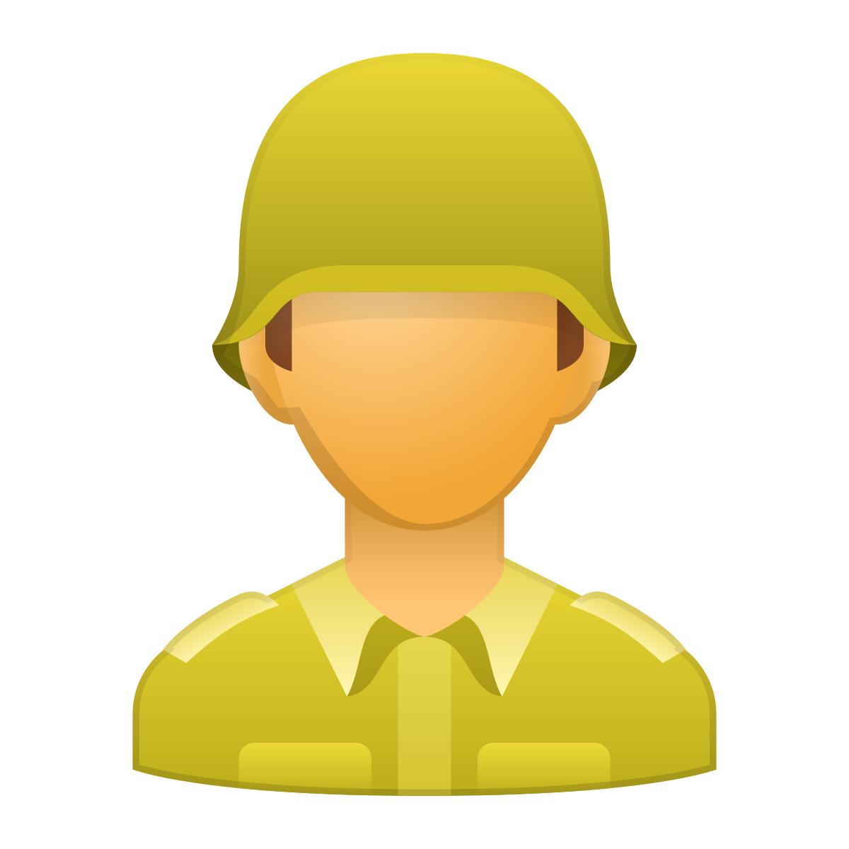 skeuomorphism style soldier man icon