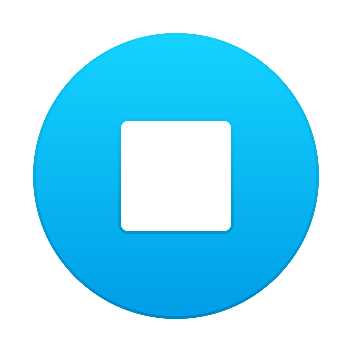 skeuomorphism style stop circled icon
