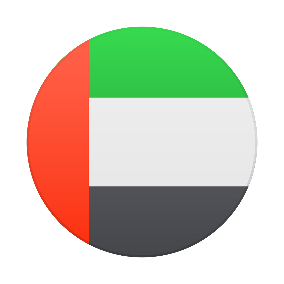skeuomorphism style united arab emirates circular icon