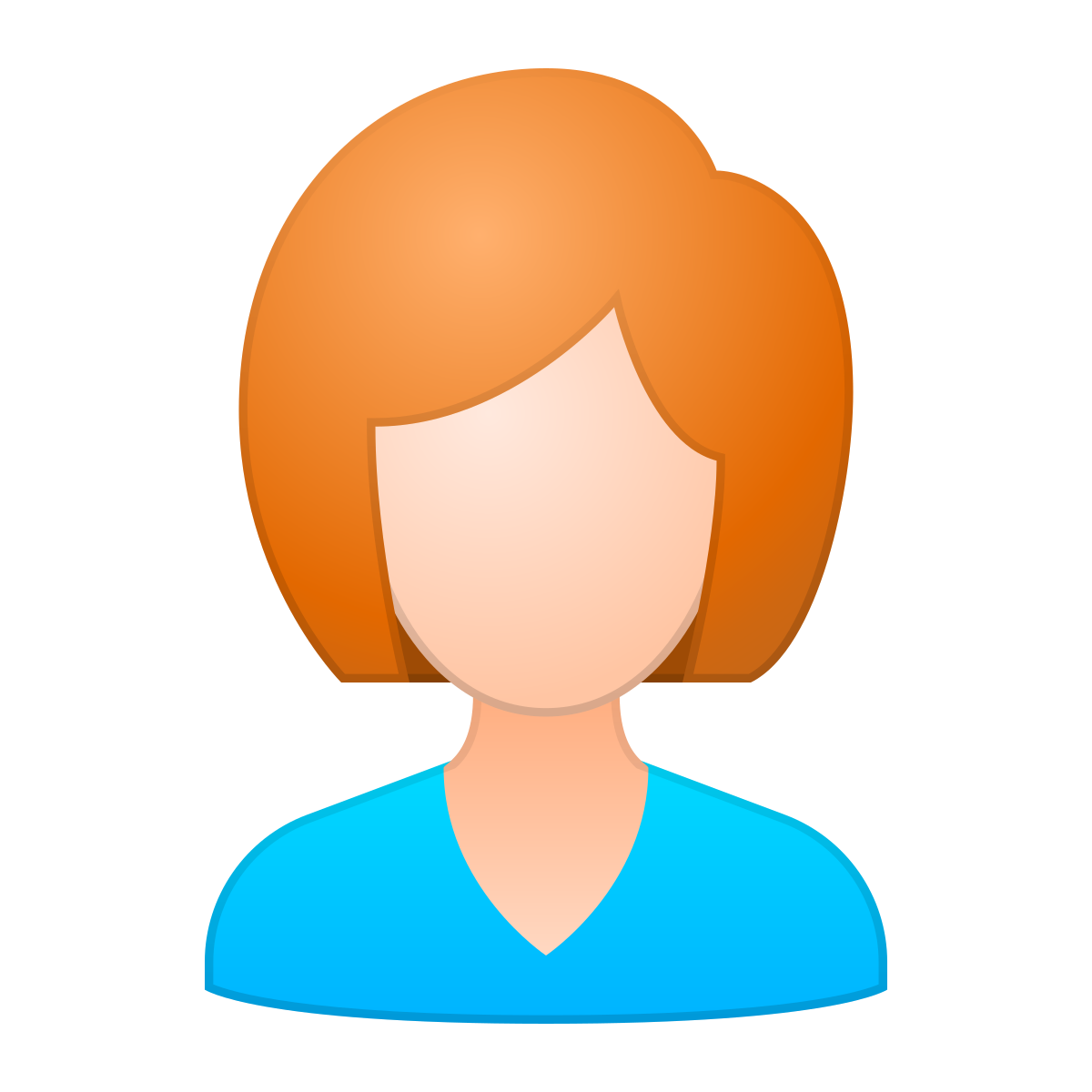 skeuomorphism style user female skin type 1 icon