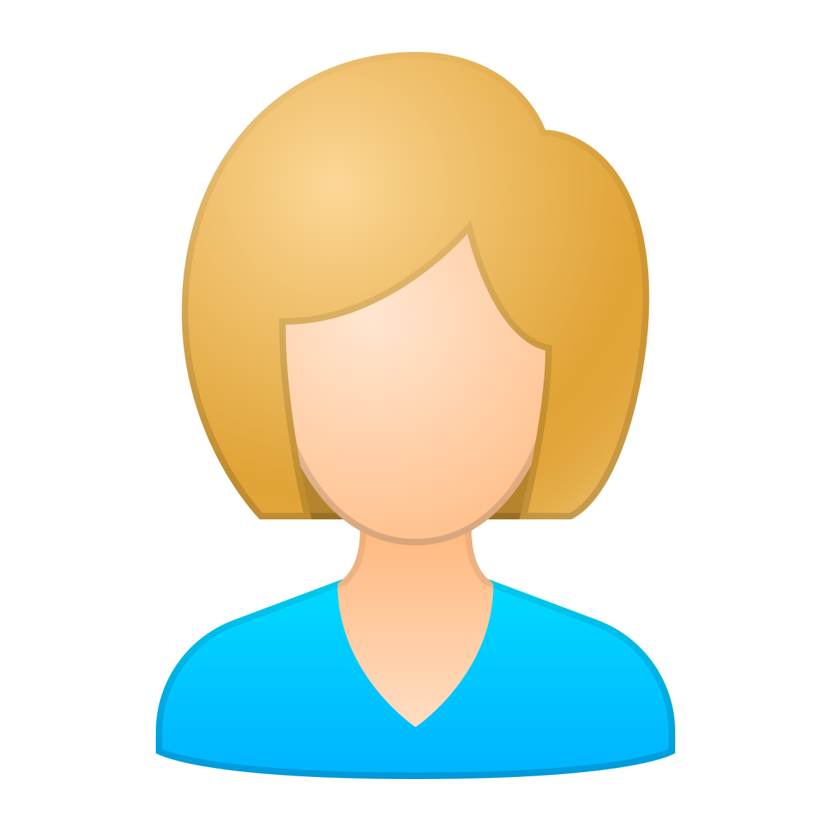 skeuomorphism style user female skin type 2 icon