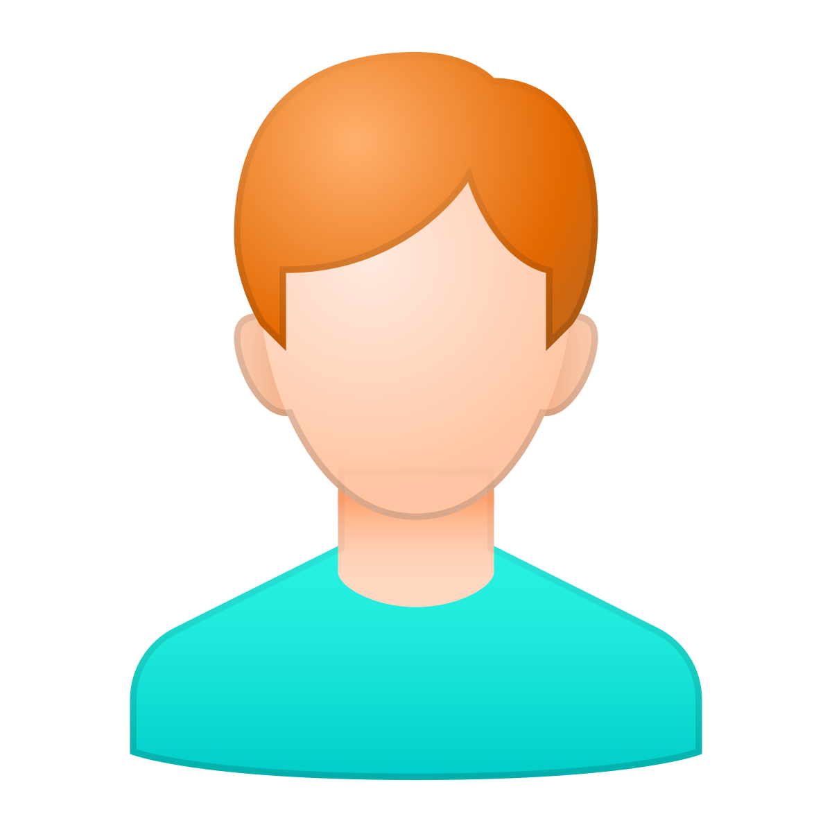 skeuomorphism style user male skin type 1 icon