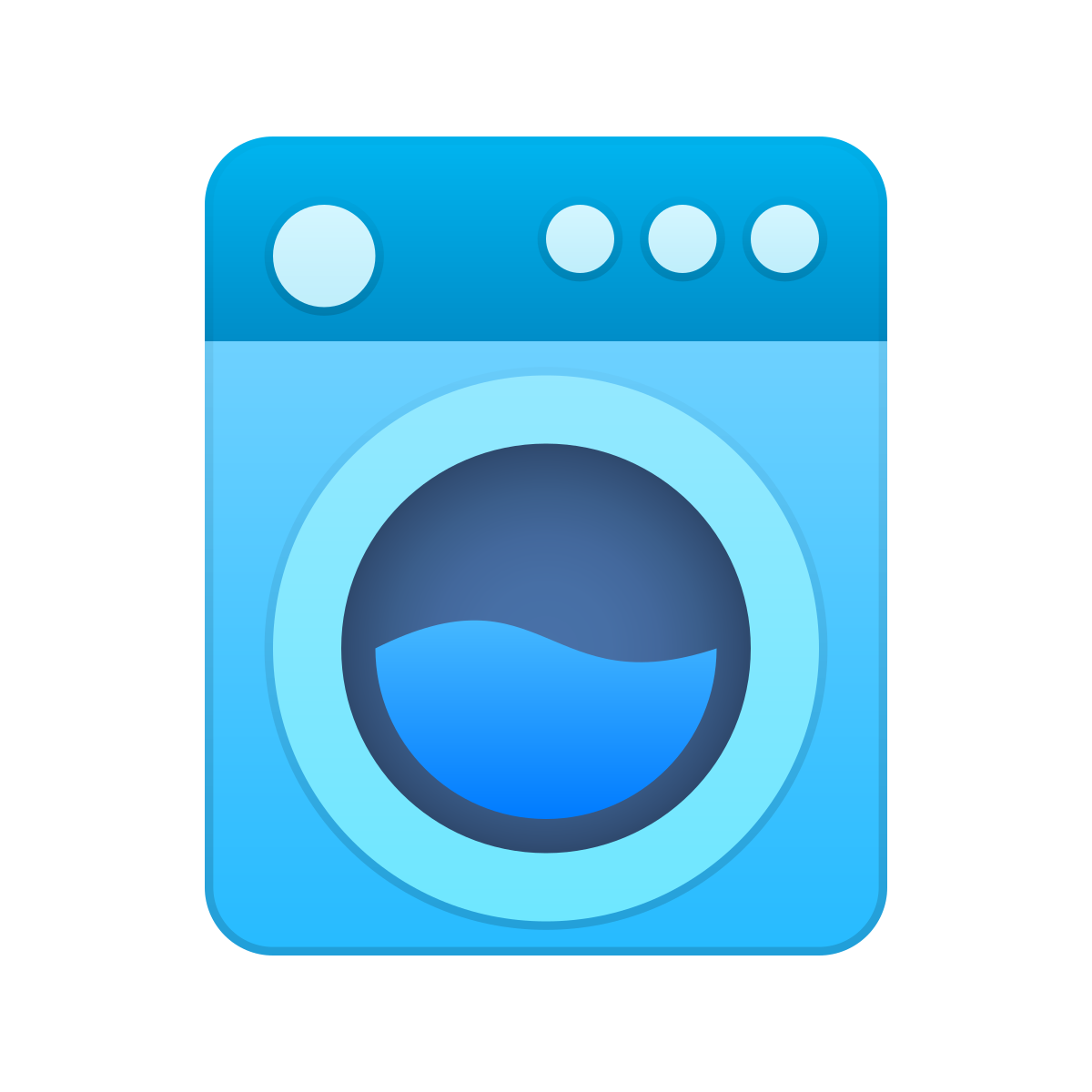 skeuomorphism style washing machine icon