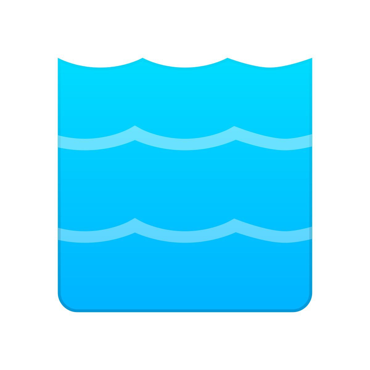 skeuomorphism style 물 요소 icon