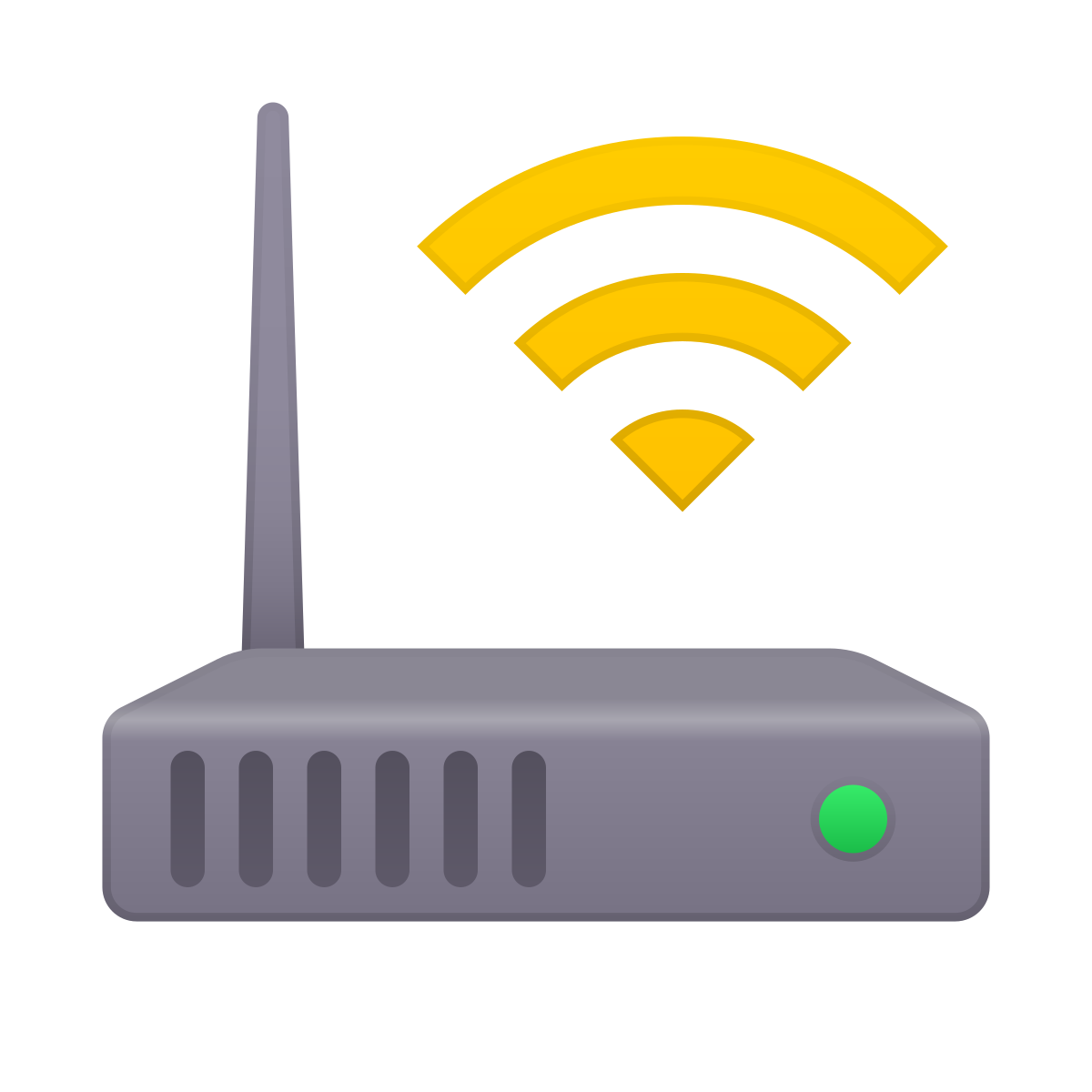 skeuomorphism style wifi router icon