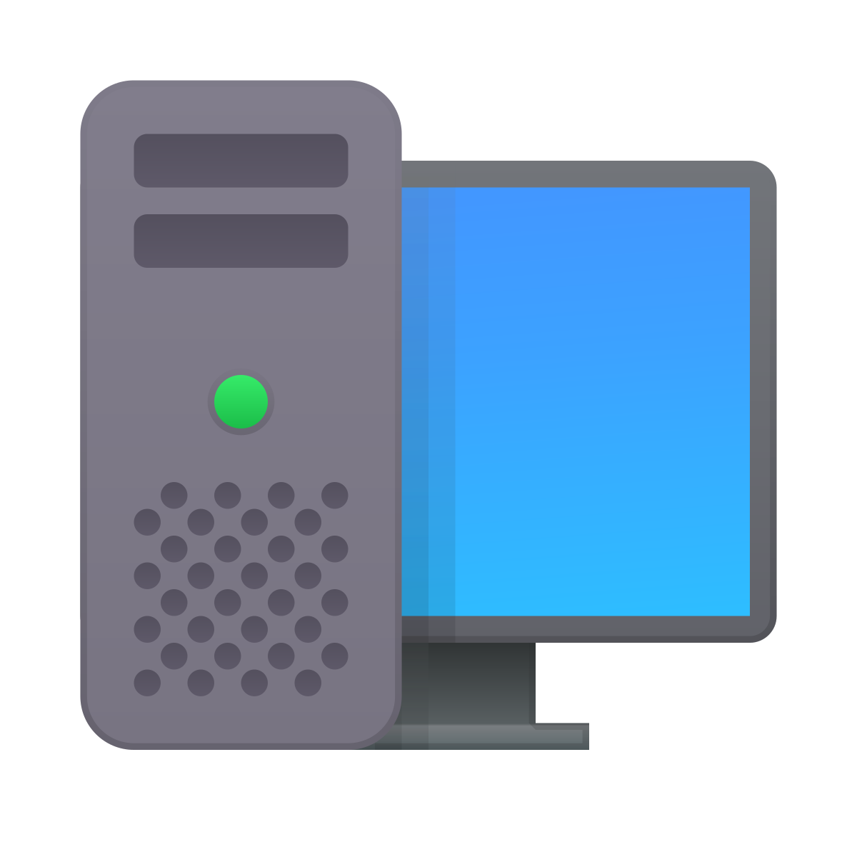skeuomorphism style workstation icon