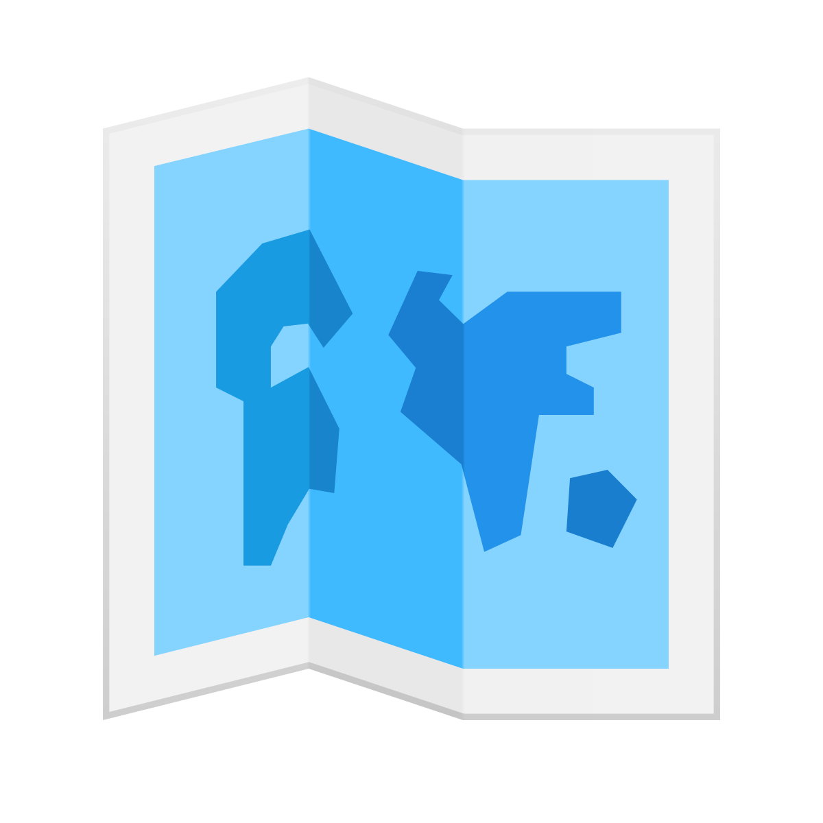 skeuomorphism style world map icon
