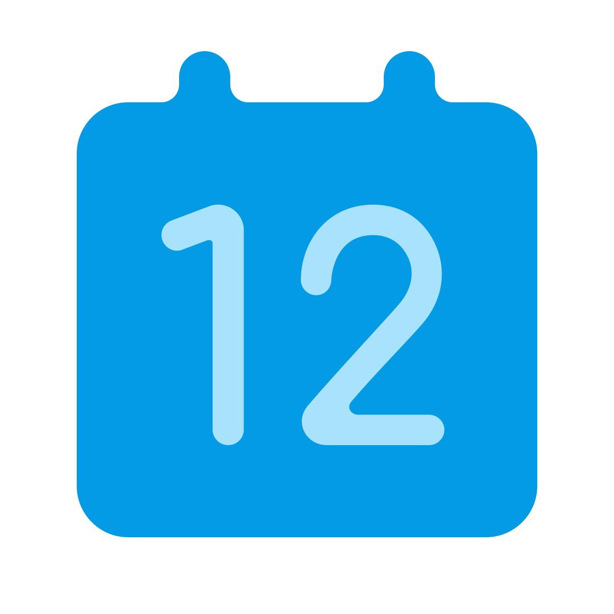 softteal color style calendrier 12 icon