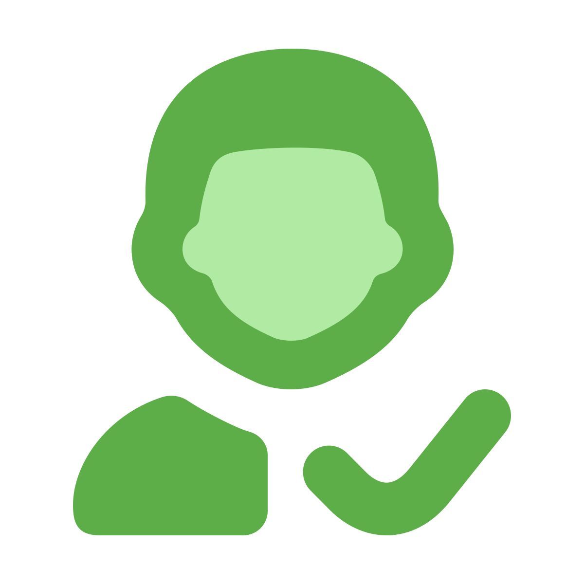 softteal color style checked user male icon